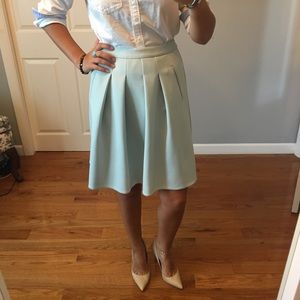 Light Blue Banana Republic Fit and Flare Skirt 00